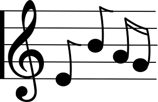 Notenzeile mit Violinschlüssel und Noten