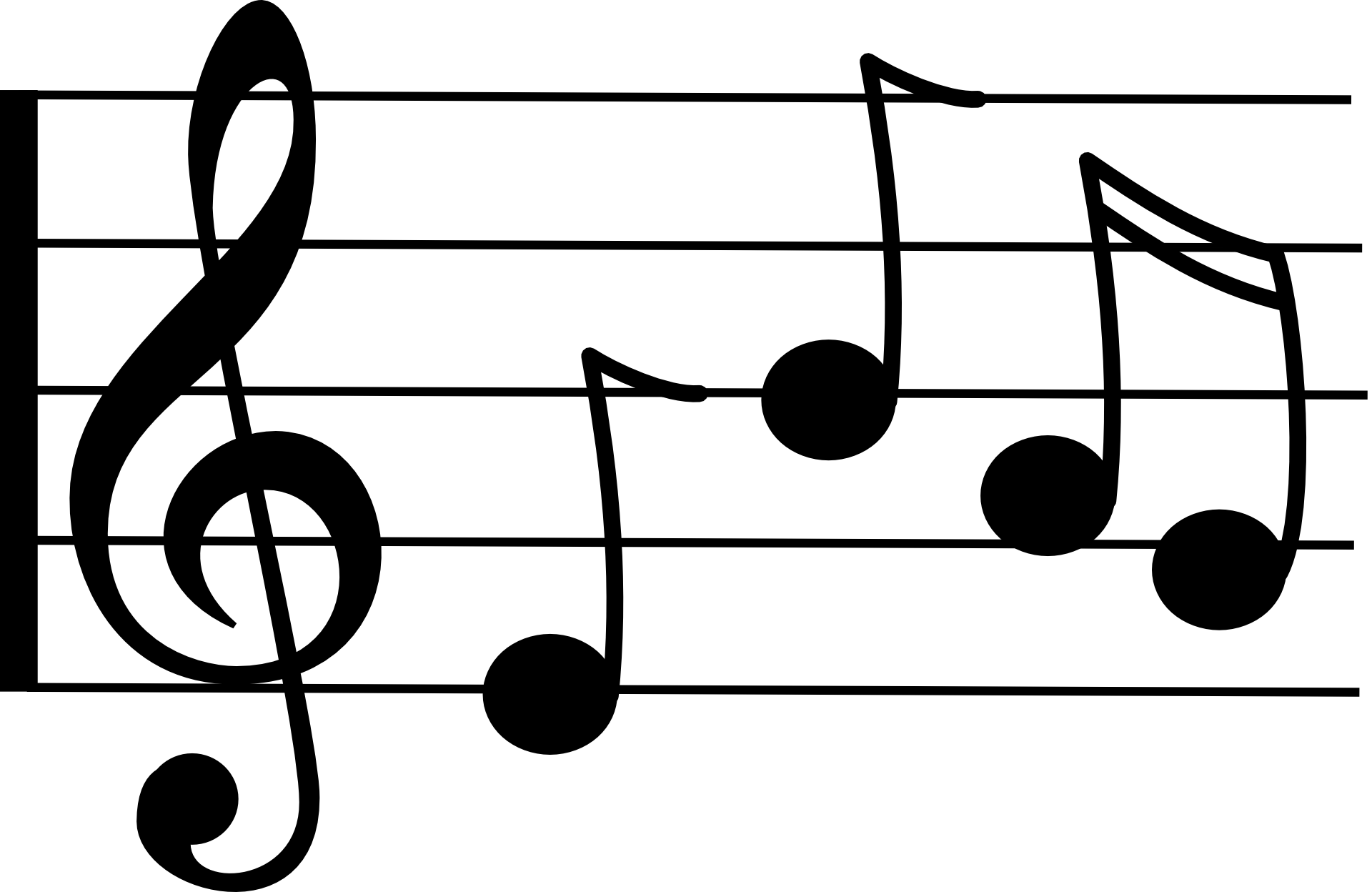Notenzeile mit Violinschlüssel und Noten